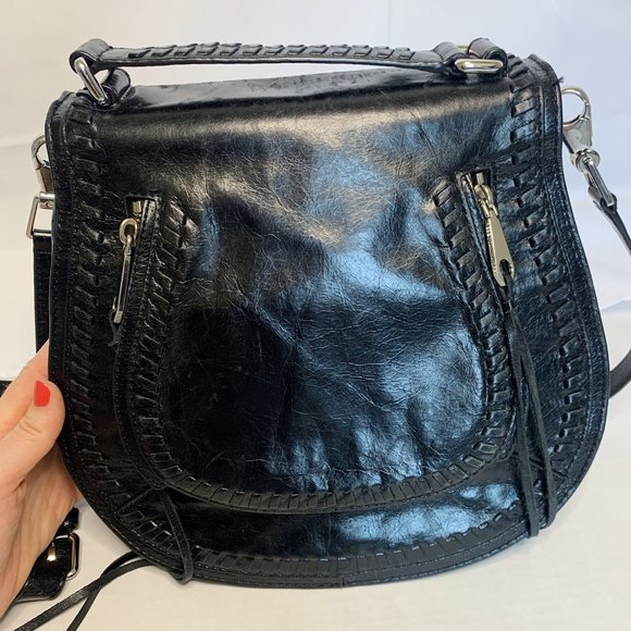 Rebecca Minkoff Vanity Saddle Bag Crossbody Black - Picture 5 of 6